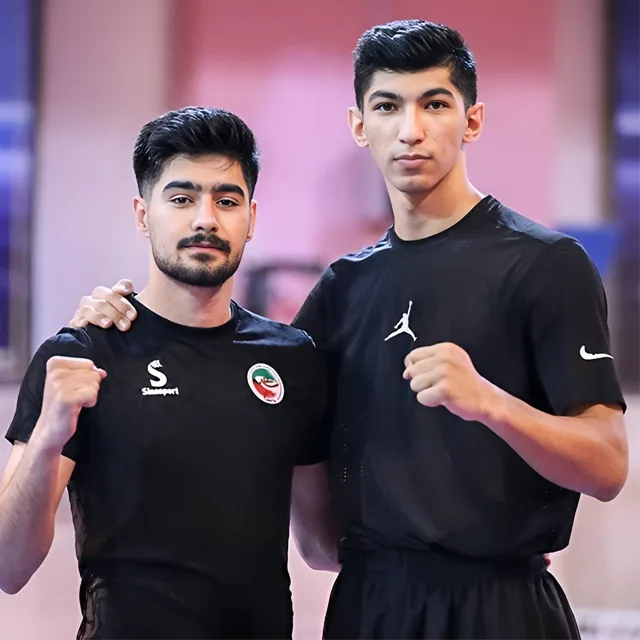 عکس مهران برخورداری تکواندوکار و آرین سلیمی