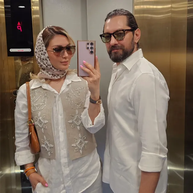 عکس بهرام رادان و همسرش مینا مختاری
