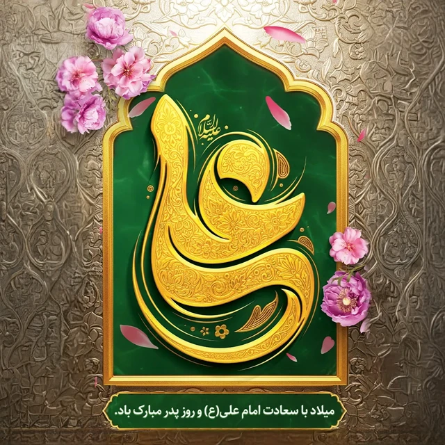 عکس و متن تبریک ولادت امام علی و روز پدر