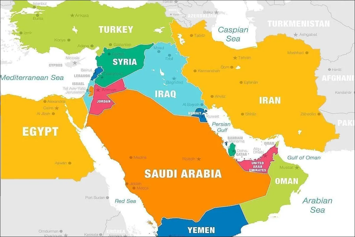 خاورمیانه کدام کشورهاست با عکس و مشخصات