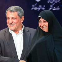 محسن هاشمی و همسرش
