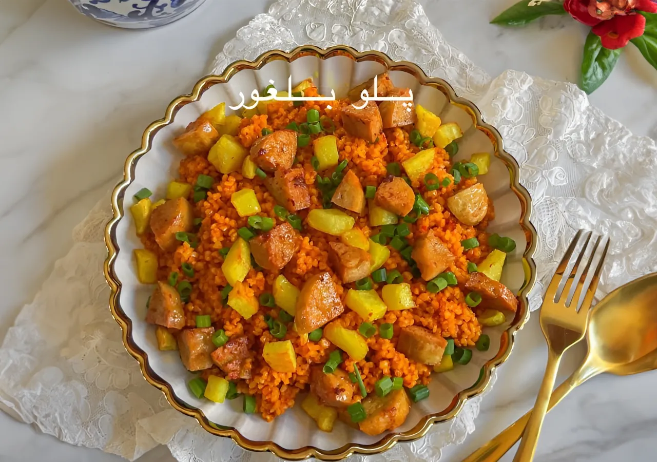 طرز تهیه بلغور پلو (جایگزین برنج) با فیلم فوت و فن